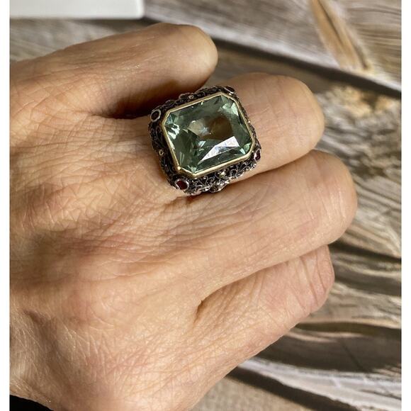 Antique Edwardian Filigree 14KT Gold Bold 12 X 15 Aquamarine